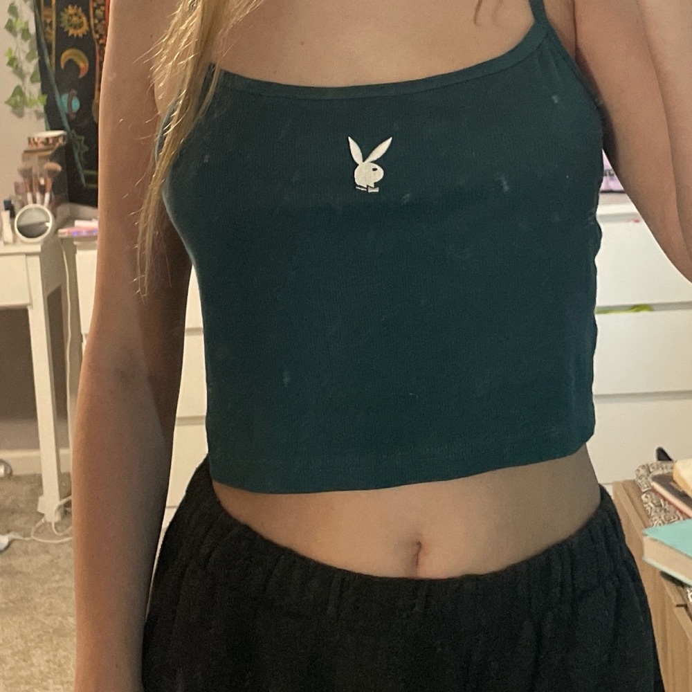 green playboy top
